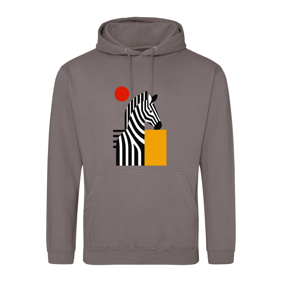 Zebra Rhythm Adult Hoodie - Modern Menagerie Mocha Brown colour variant image