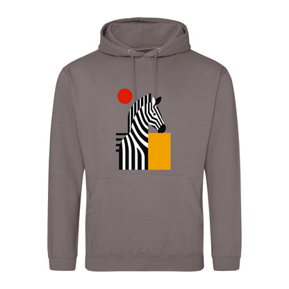 Zebra Rhythm Adult Hoodie - Modern Menagerie Mocha Brown colour variant image