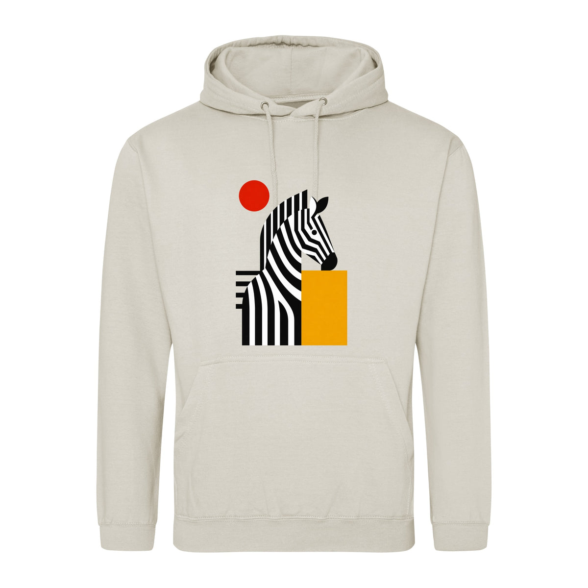 Zebra Rhythm Adult Hoodie - Modern Menagerie Natural Stone colour variant image