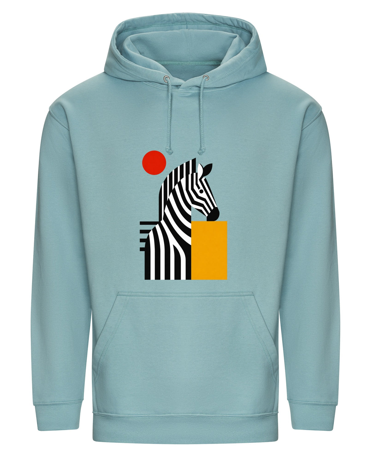 Zebra Rhythm Adult Hoodie - Modern Menagerie Seafoam colour variant image