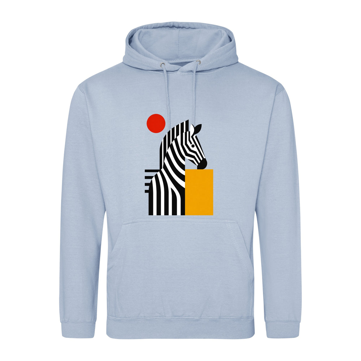 Zebra Rhythm Adult Hoodie - Modern Menagerie Sky Blue colour variant image