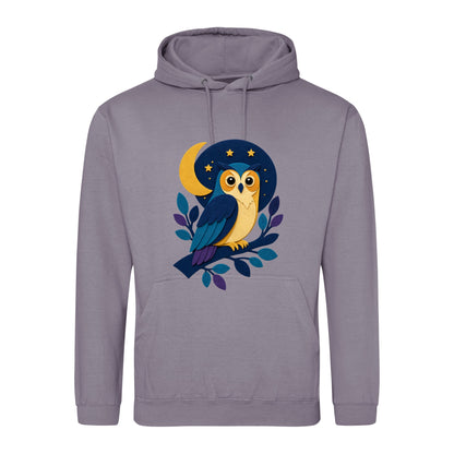 Owl in the Moonlight Adult Hoodie - Felt & Fauna Dusty Lilac colour variant image