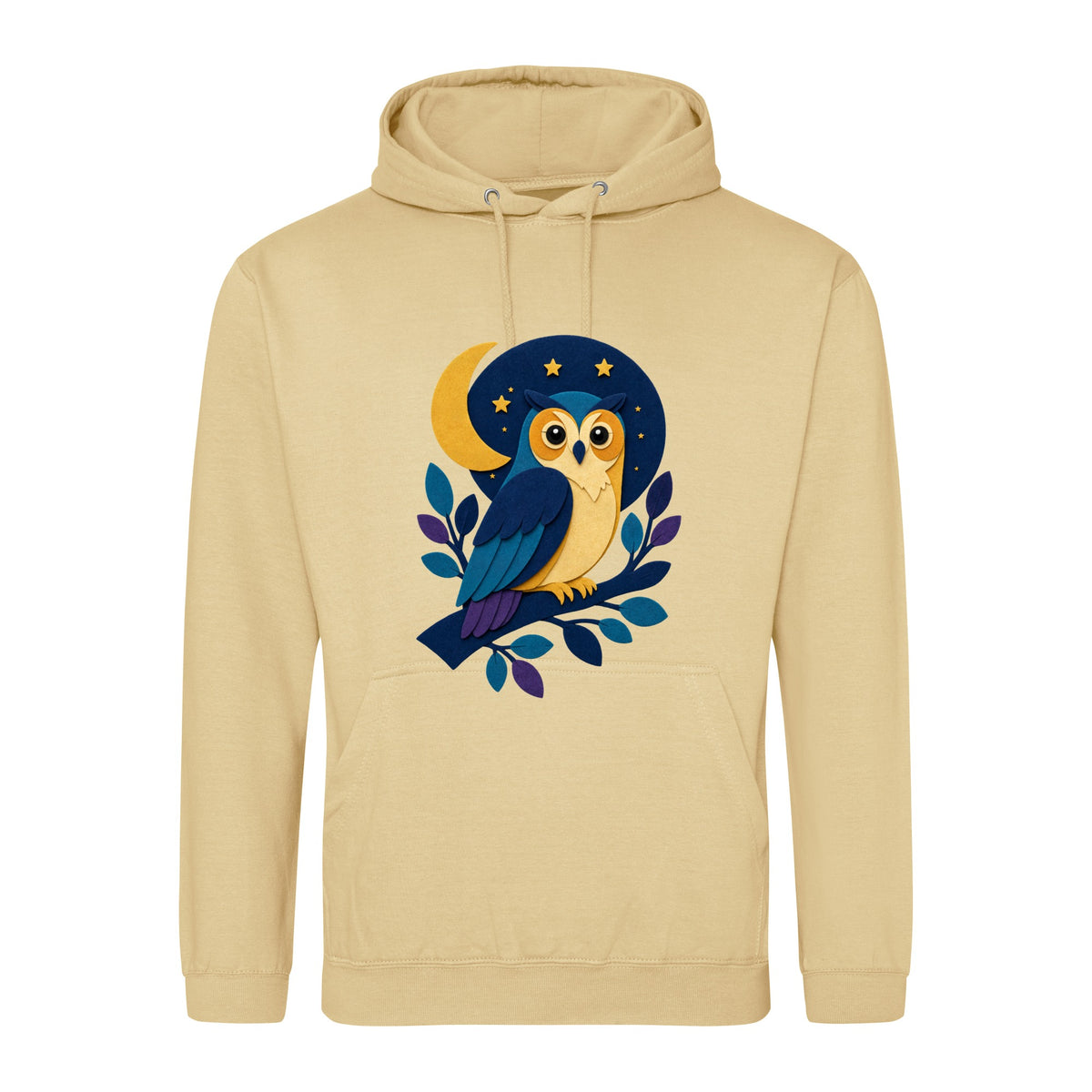 Owl in the Moonlight Adult Hoodie - Felt & Fauna Desert Sand colour variant image