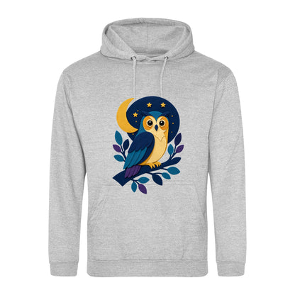 Owl in the Moonlight Adult Hoodie - Felt & Fauna Heather Grey colour variant image