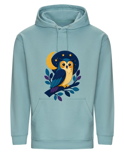 Owl in the Moonlight Adult Hoodie - Felt & Fauna Seafoam colour variant image