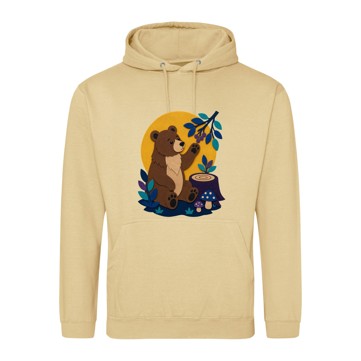 Bear's Woodland Wave Adult Hoodie - Felt & Fauna Desert Sand colour variant image