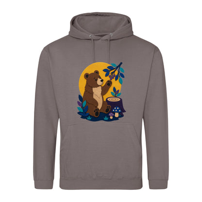 Bear's Woodland Wave Adult Hoodie - Felt & Fauna Mocha Brown colour variant image