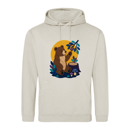 Bear's Woodland Wave Adult Hoodie - Felt & Fauna Natural Stone colour variant image