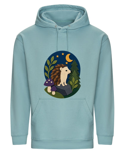 Hedgehog Under the Stars Adult Hoodie - Felt & Fauna Seafoam colour variant image