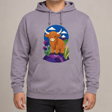 Highland Cow Among the Thistles Adult Hoodie - Felt & Fauna lead image