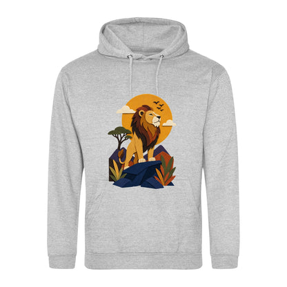 Lion on the Lookout Adult Hoodie - Felt & Fauna Heather Grey colour variant image