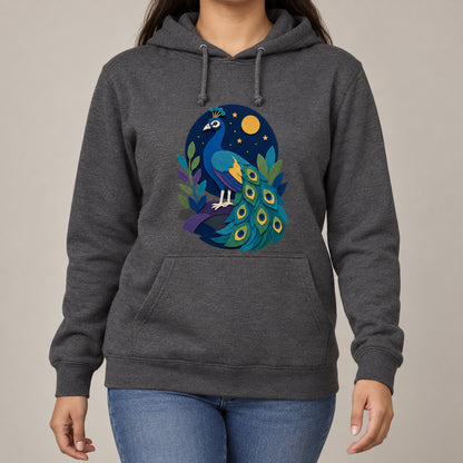 Peacock at Midnight Adult Hoodie - Felt & Fauna lead image