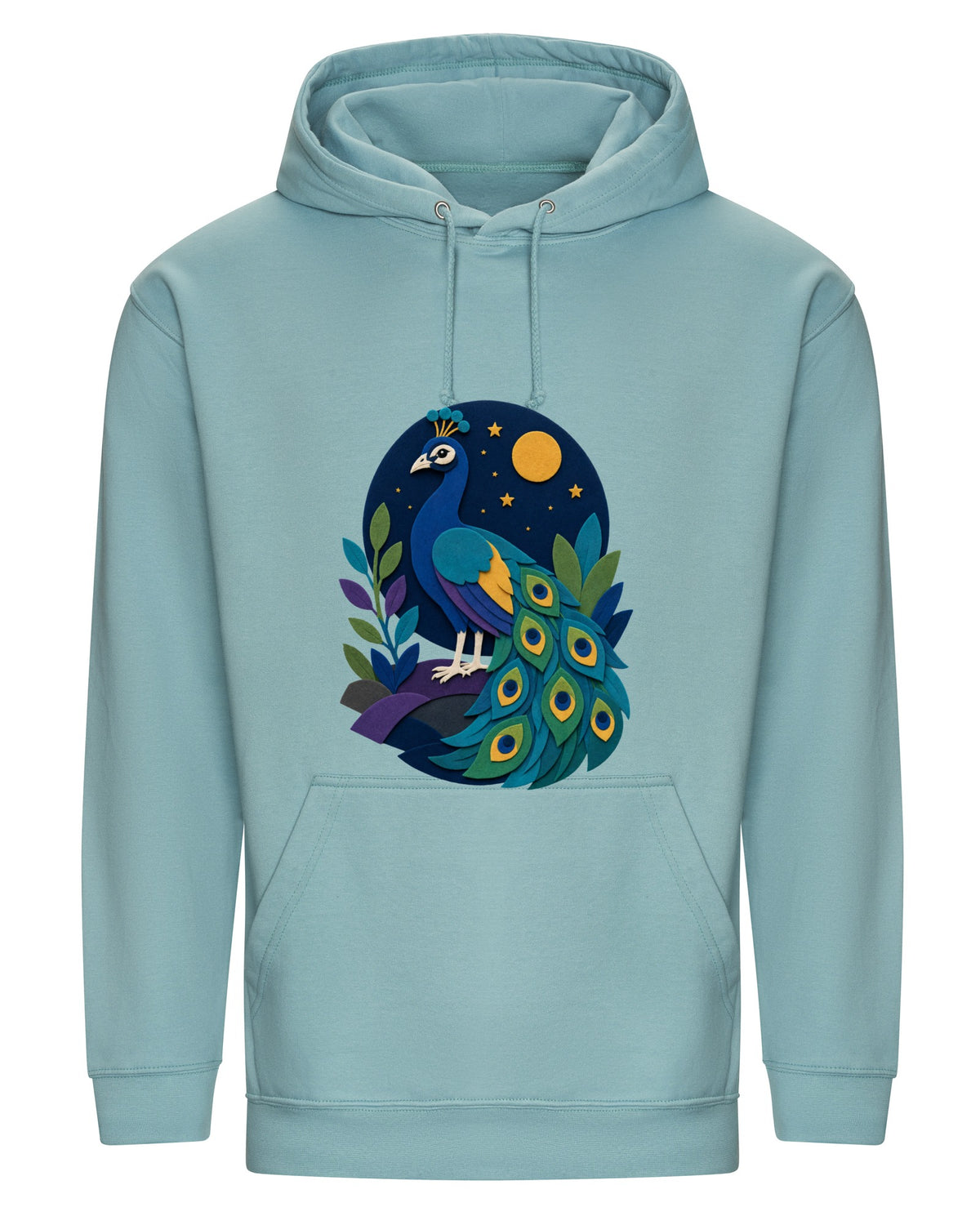 Peacock at Midnight Adult Hoodie - Felt & Fauna Seafoam colour variant image