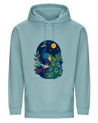 Peacock at Midnight Adult Hoodie - Felt & Fauna Seafoam colour variant image
