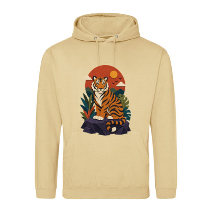 Tiger at Dusk Adult Hoodie - Felt & Fauna Desert Sand colour variant image