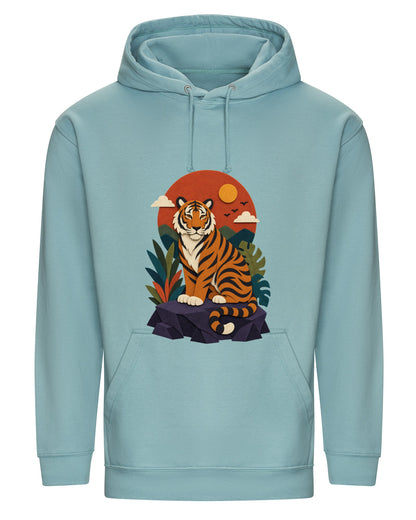 Tiger at Dusk Adult Hoodie - Felt & Fauna Seafoam colour variant image
