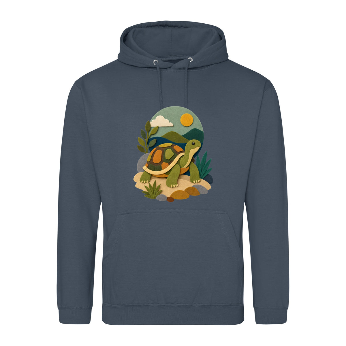 Tortoise on the Trail Adult Hoodie - Felt & Fauna Airforce Blue colour variant image