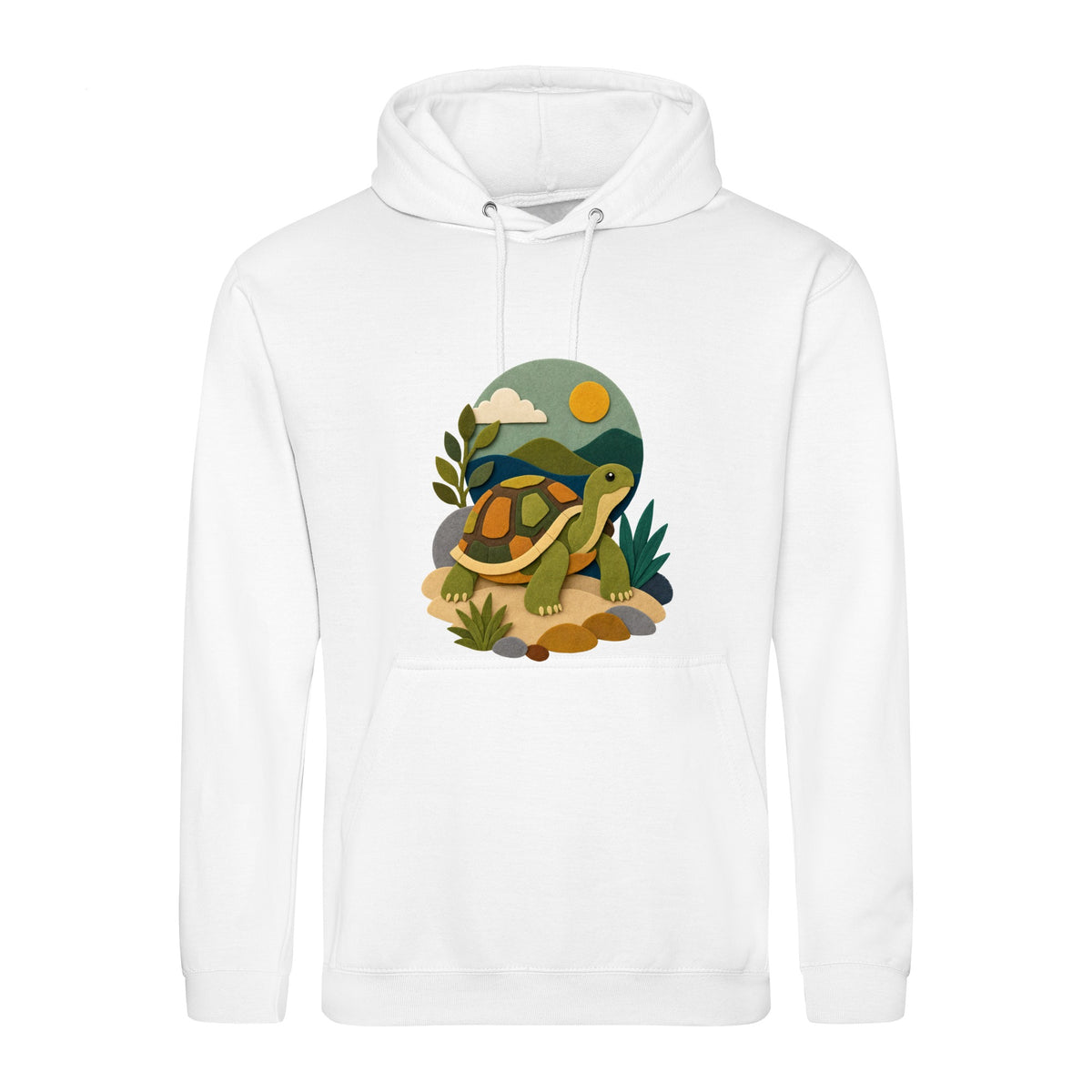 Tortoise on the Trail Adult Hoodie - Felt & Fauna Arctic White colour variant image
