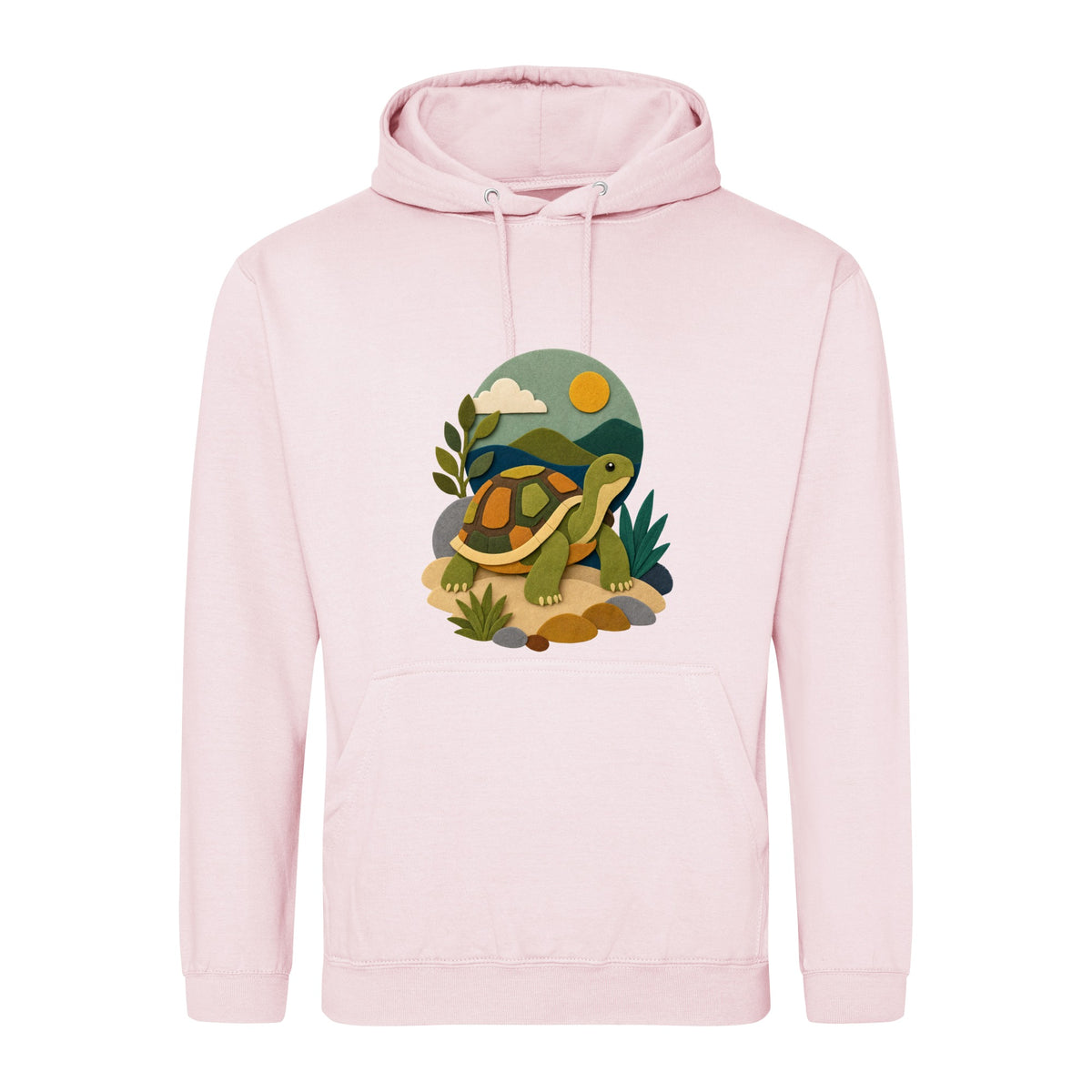 Tortoise on the Trail Adult Hoodie - Felt & Fauna Baby Pink colour variant image