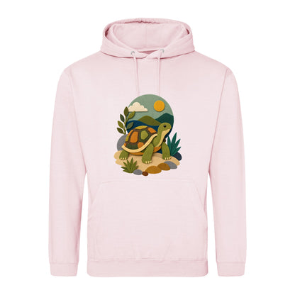Tortoise on the Trail Adult Hoodie - Felt & Fauna Baby Pink colour variant image
