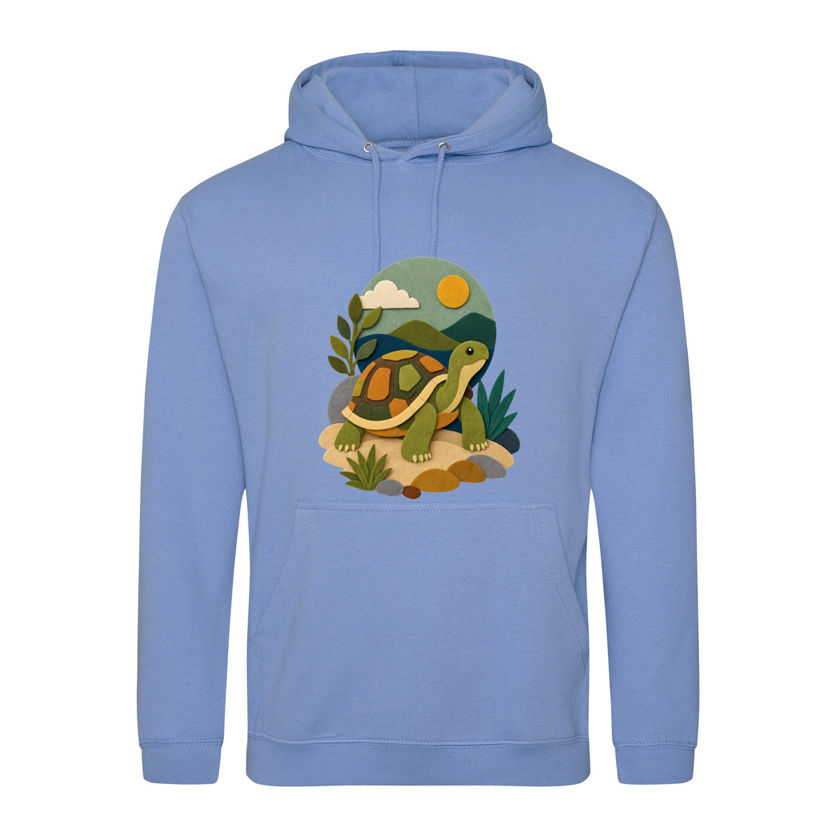 Tortoise on the Trail Adult Hoodie - Felt & Fauna Cornflower Blue colour variant image
