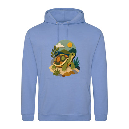 Tortoise on the Trail Adult Hoodie - Felt & Fauna Cornflower Blue colour variant image