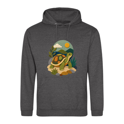 Tortoise on the Trail Adult Hoodie - Felt & Fauna Charcoal colour variant image