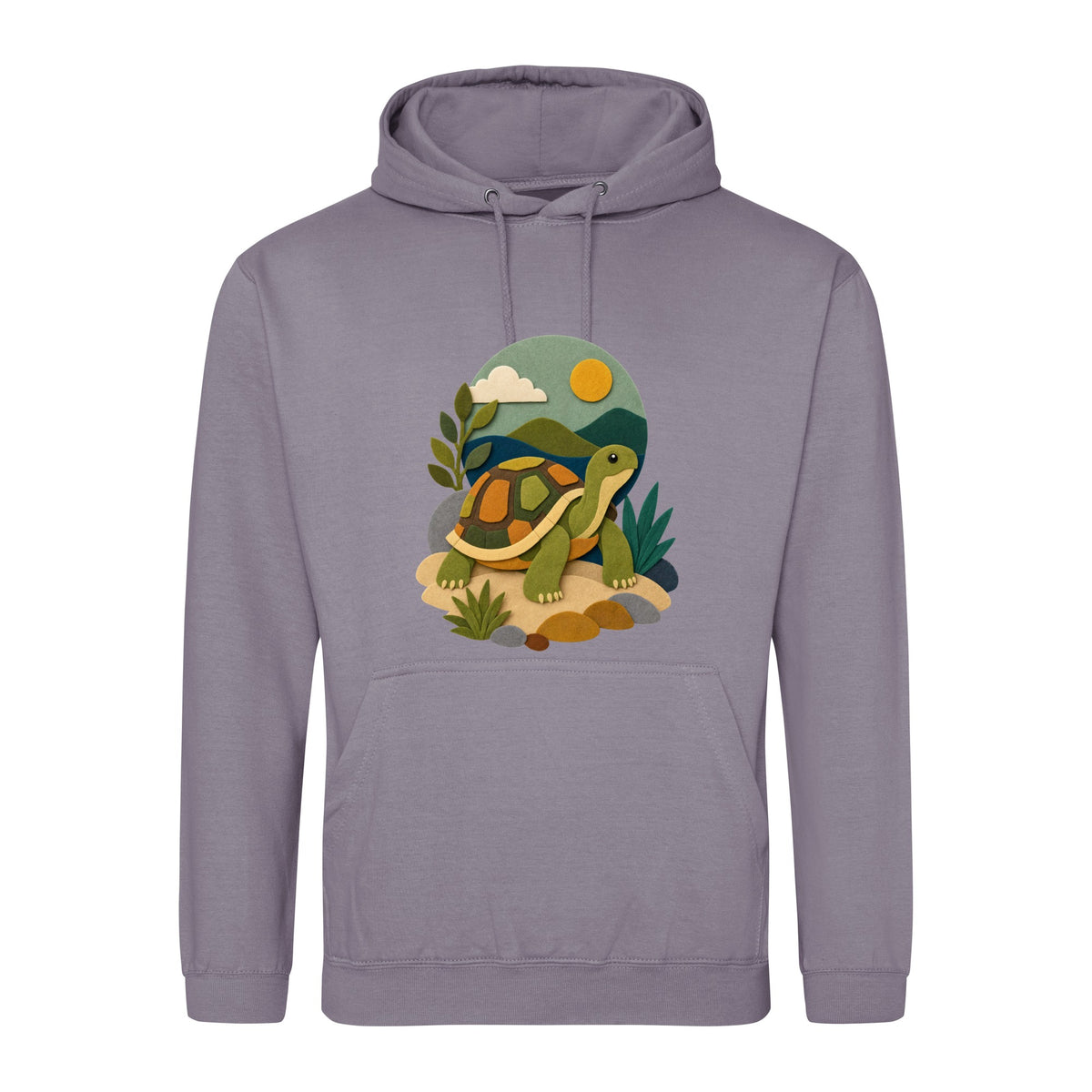Tortoise on the Trail Adult Hoodie - Felt & Fauna Dusty Lilac colour variant image