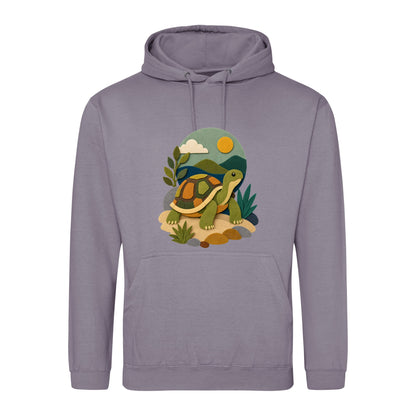 Tortoise on the Trail Adult Hoodie - Felt & Fauna Dusty Lilac colour variant image