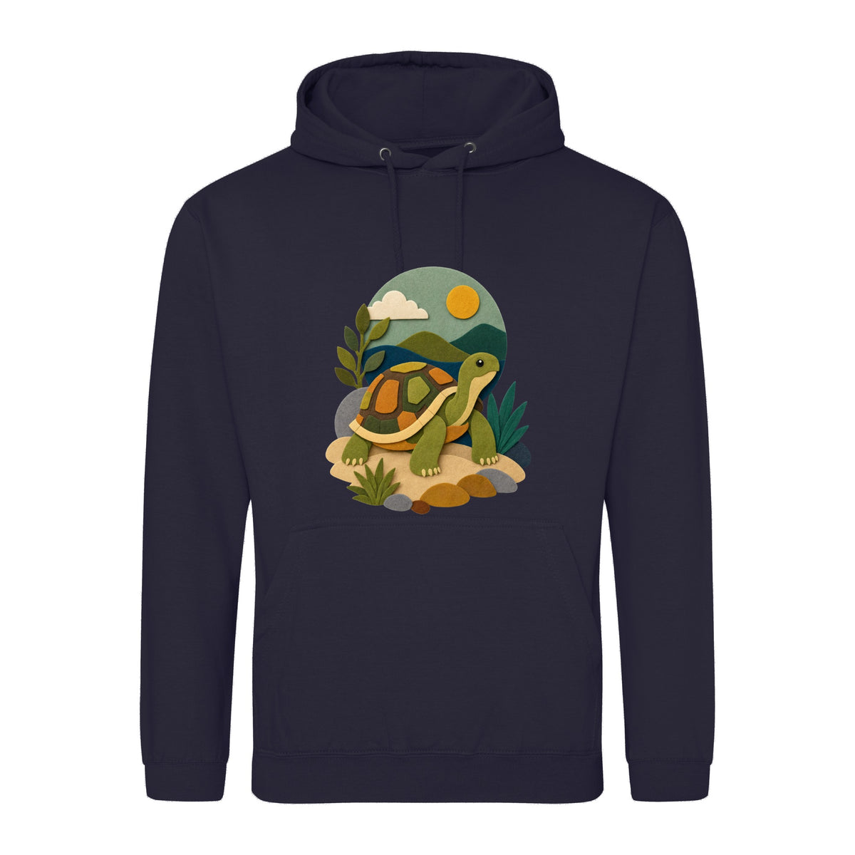 Tortoise on the Trail Adult Hoodie - Felt & Fauna French Navy colour variant image