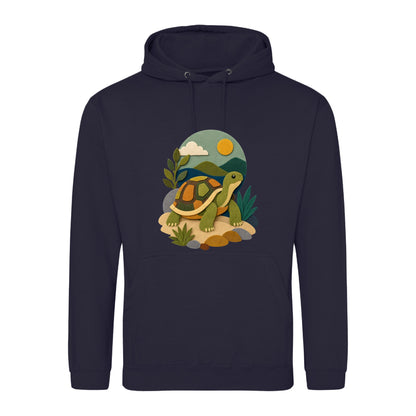 Tortoise on the Trail Adult Hoodie - Felt & Fauna French Navy colour variant image