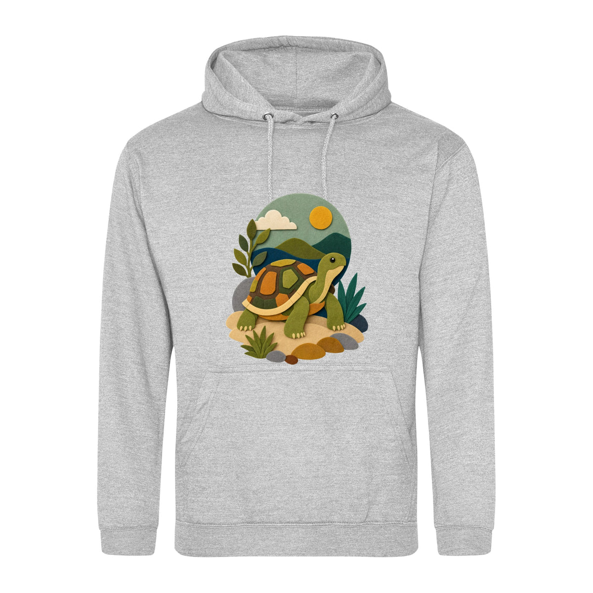 Tortoise on the Trail Adult Hoodie - Felt & Fauna Heather Grey colour variant image