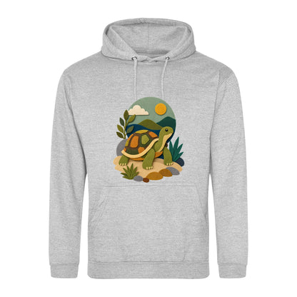 Tortoise on the Trail Adult Hoodie - Felt & Fauna Heather Grey colour variant image