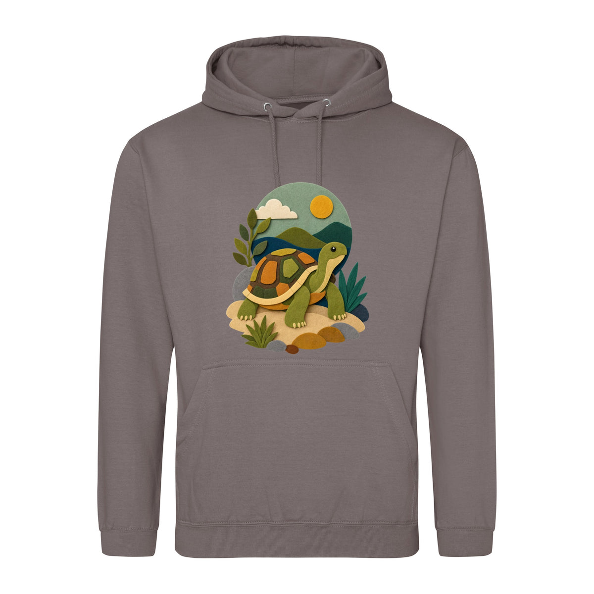 Tortoise on the Trail Adult Hoodie - Felt & Fauna Mocha Brown colour variant image