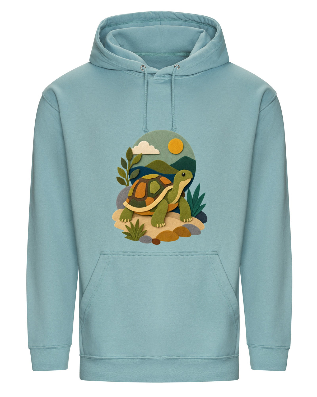 Tortoise on the Trail Adult Hoodie - Felt & Fauna Seafoam colour variant image