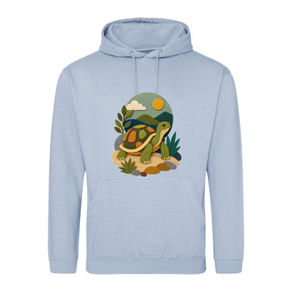 Tortoise on the Trail Adult Hoodie - Felt & Fauna Sky Blue colour variant image