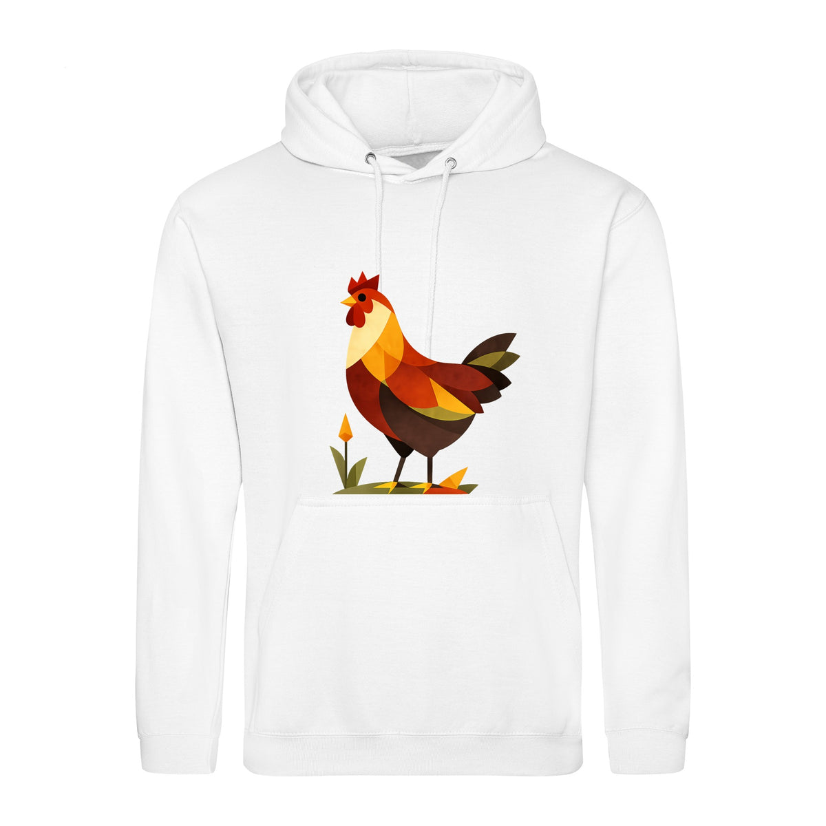 Cockerel at Dawn Adult Hoodie - Prism Kingdom Arctic White colour variant image