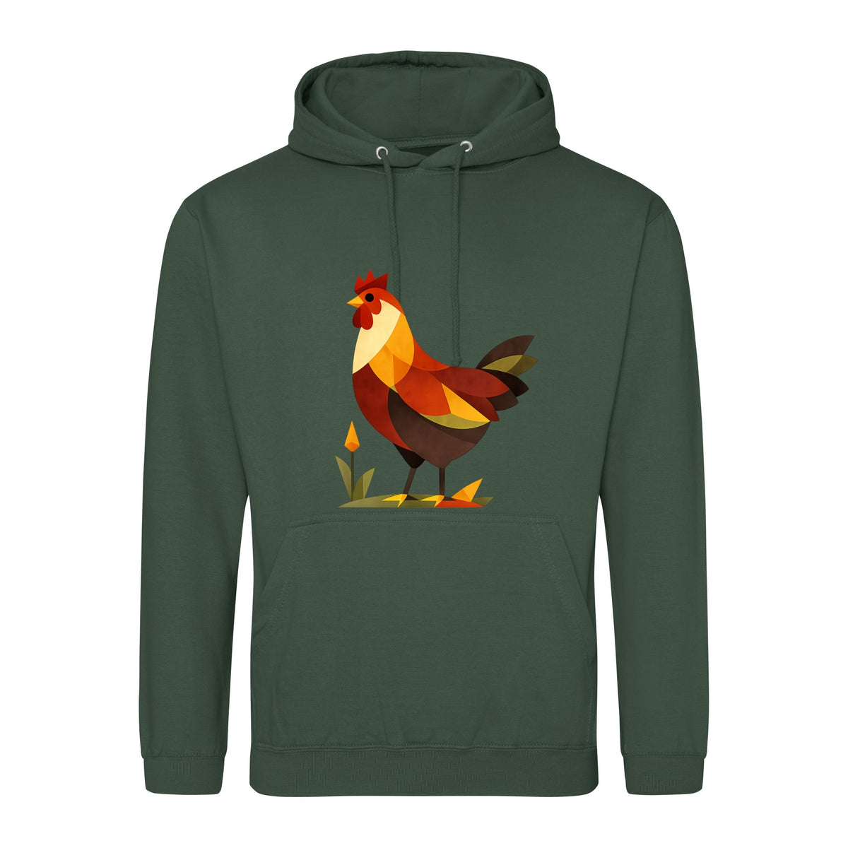 Cockerel at Dawn Adult Hoodie - Prism Kingdom Bottle Green colour variant image