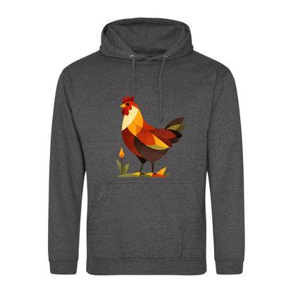 Cockerel at Dawn Adult Hoodie - Prism Kingdom Charcoal colour variant image