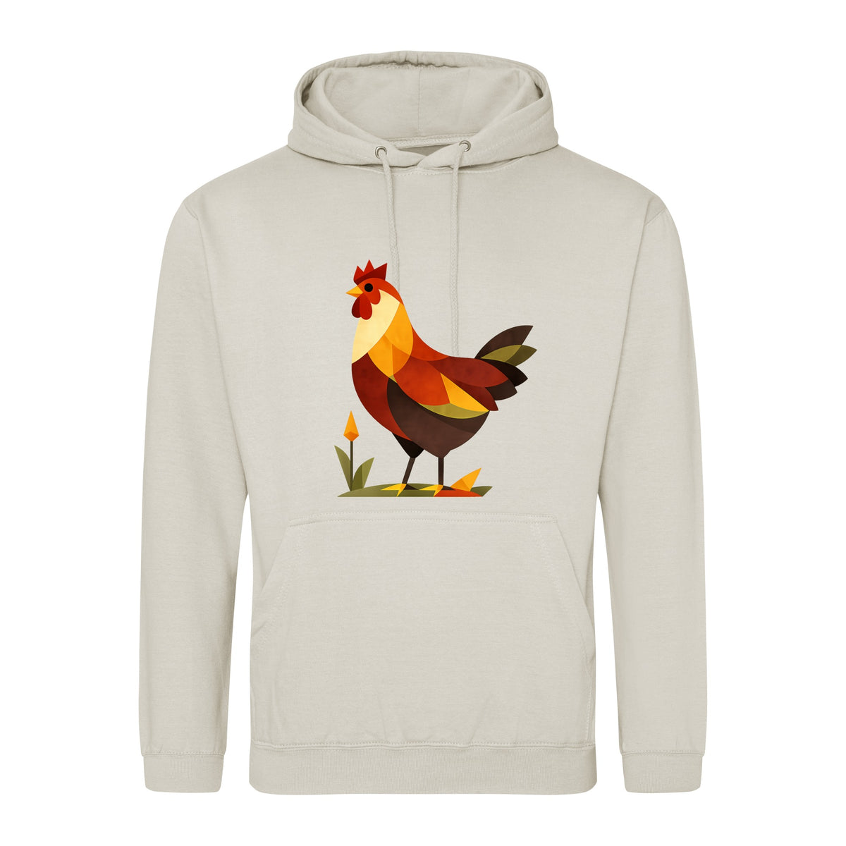Cockerel at Dawn Adult Hoodie - Prism Kingdom Natural Stone colour variant image