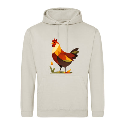 Cockerel at Dawn Adult Hoodie - Prism Kingdom Natural Stone colour variant image