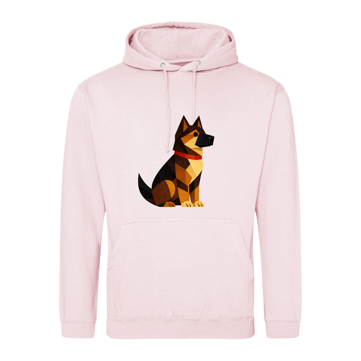 Watchful German Shepherd Adult Hoodie - Prism Kingdom Baby Pink colour variant image