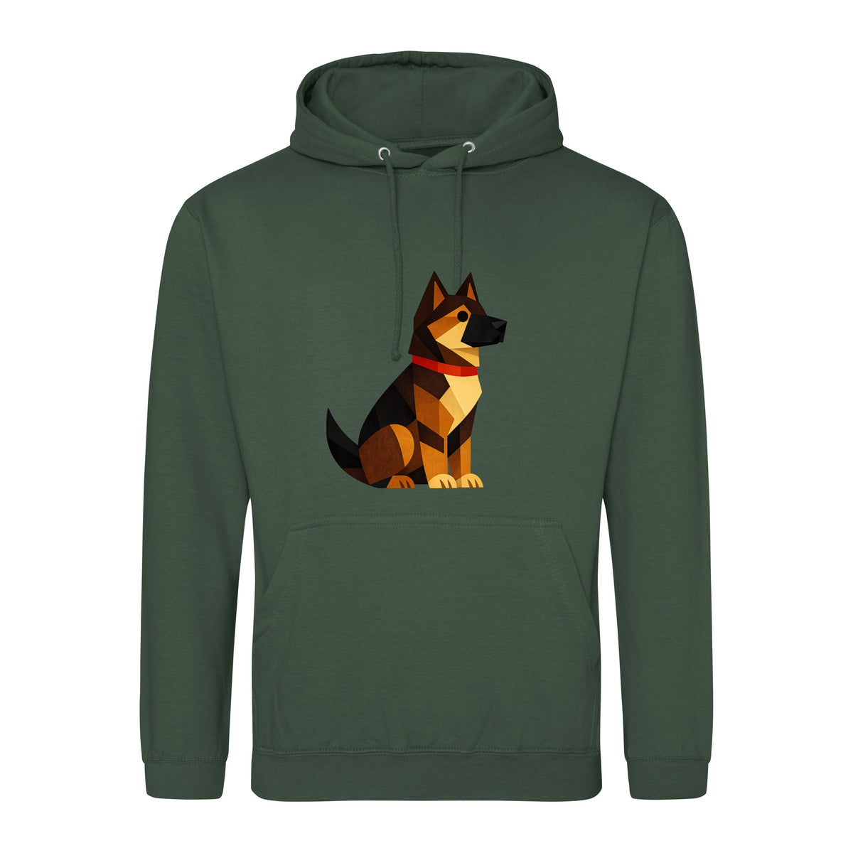 Watchful German Shepherd Adult Hoodie - Prism Kingdom Bottle Green colour variant image