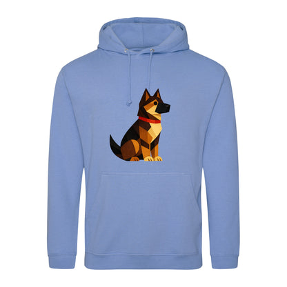 Watchful German Shepherd Adult Hoodie - Prism Kingdom Cornflower Blue colour variant image