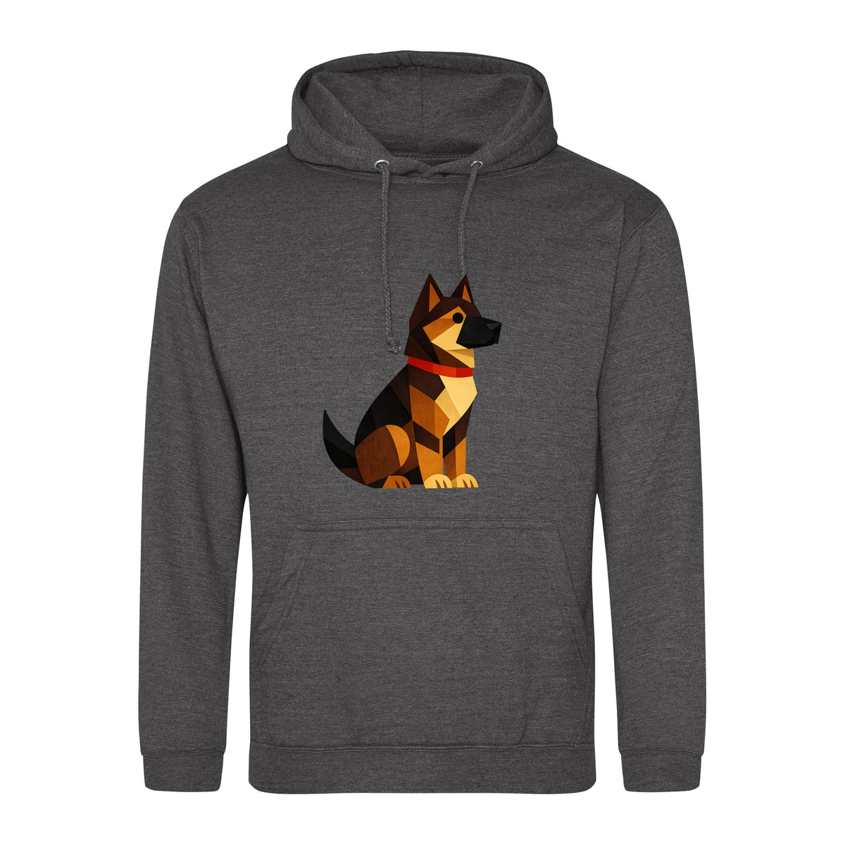 Watchful German Shepherd Adult Hoodie - Prism Kingdom Charcoal colour variant image