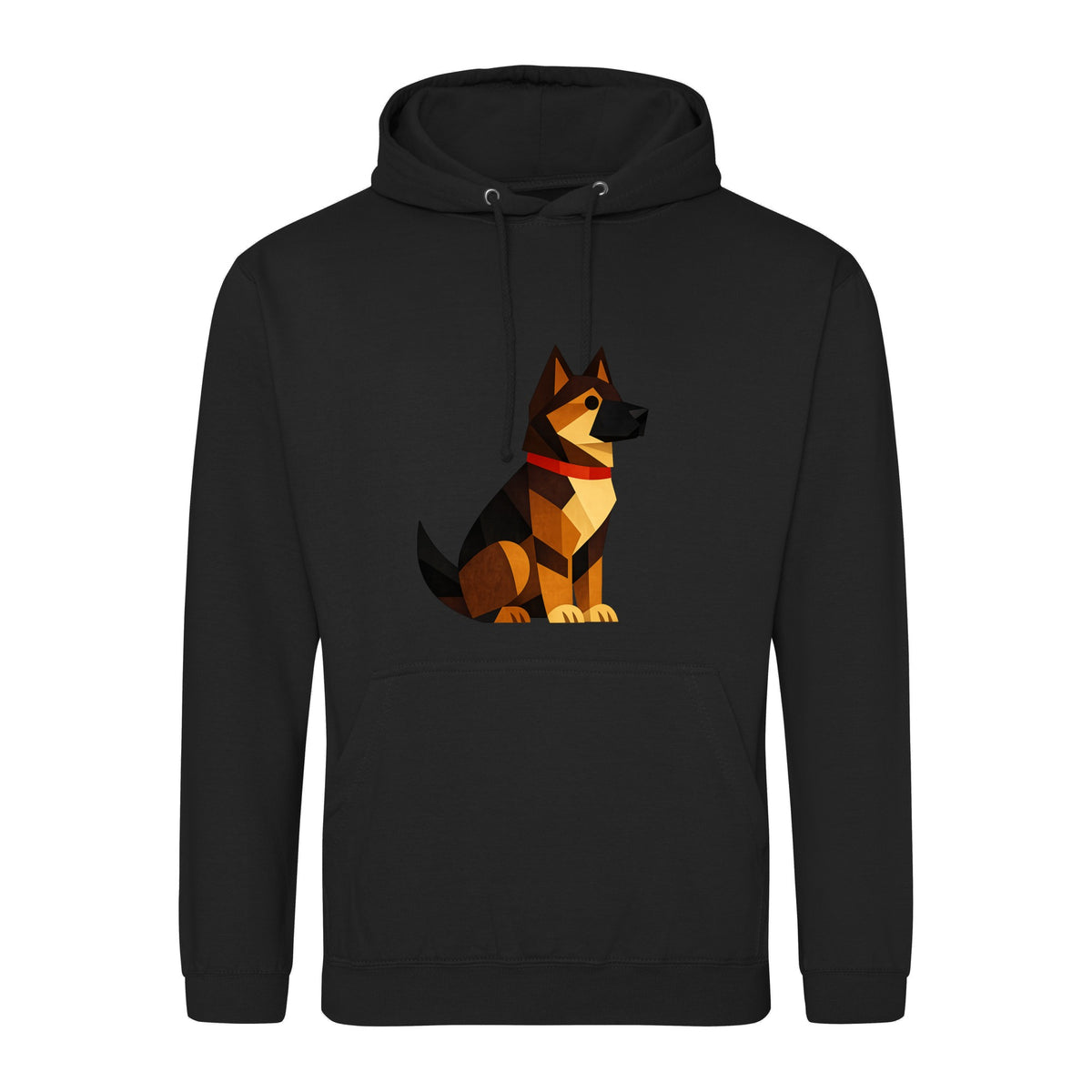 Watchful German Shepherd Adult Hoodie - Prism Kingdom Deep Black colour variant image