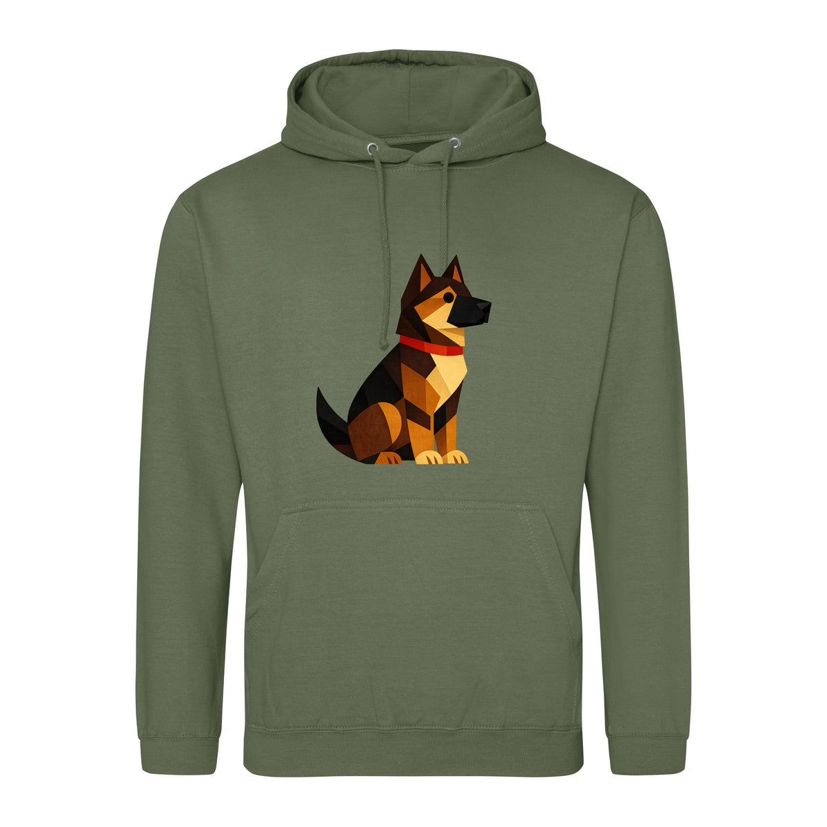 Watchful German Shepherd Adult Hoodie - Prism Kingdom Earthy Green colour variant image