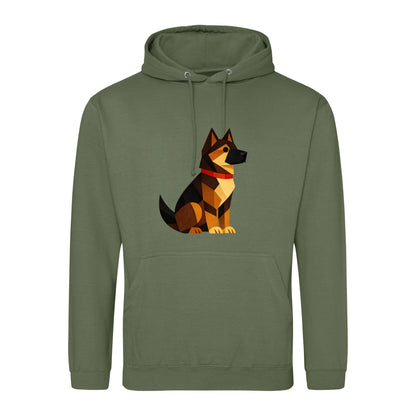 Watchful German Shepherd Adult Hoodie - Prism Kingdom Earthy Green colour variant image