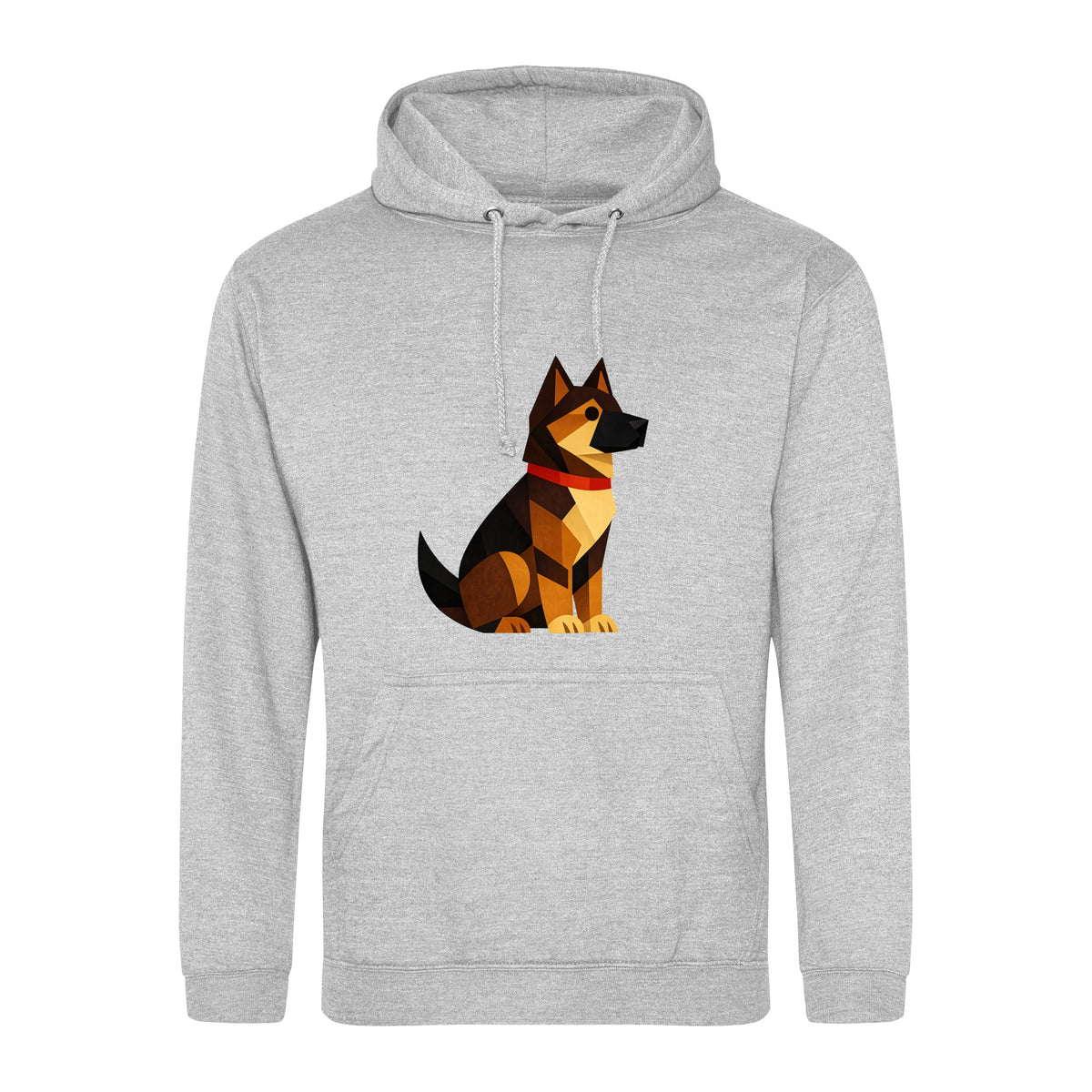 Watchful German Shepherd Adult Hoodie - Prism Kingdom Heather Grey colour variant image