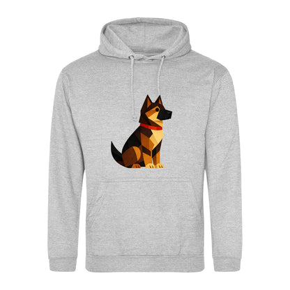Watchful German Shepherd Adult Hoodie - Prism Kingdom Heather Grey colour variant image